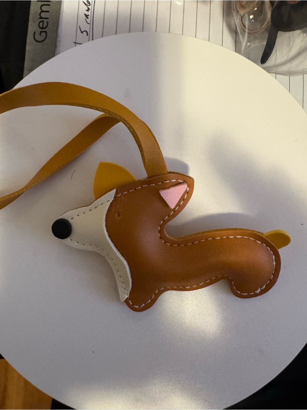 Corgi Dog leather bag charm